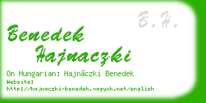 benedek hajnaczki business card