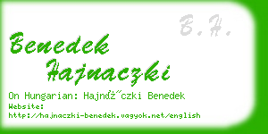 benedek hajnaczki business card